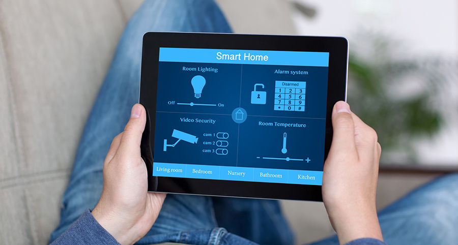 The ability to access and control security components from a mobile device is one of the top smart home trends in Savannah. Close-up of smart home security app.